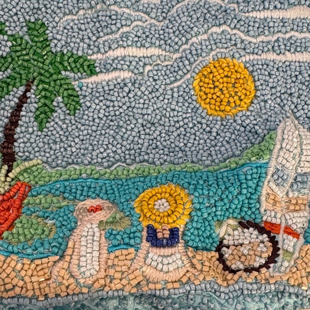 Viral TikTok Beaded Beach Tote | Coastal Grandmother Preppy Vacation Bag - Picture 6 of 11